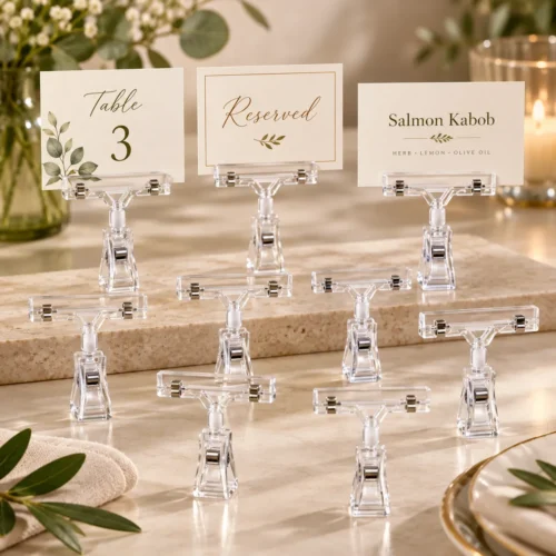 03ca41a5-0c8a-431e-a4f9-7706e39d7584 Clear Sign Holder Clips – Set of 12